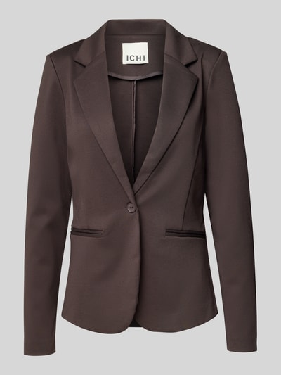 ICHI Slim fit blazer met paspelzakken, model 'KATE' Donkerbruin - 2