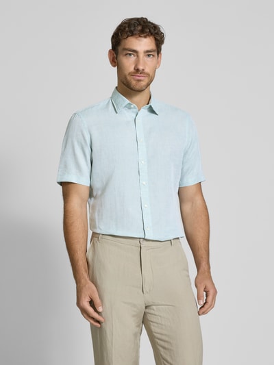 Jake*s Slim Fit Leinenhemd mit Knopfleiste Mint 4