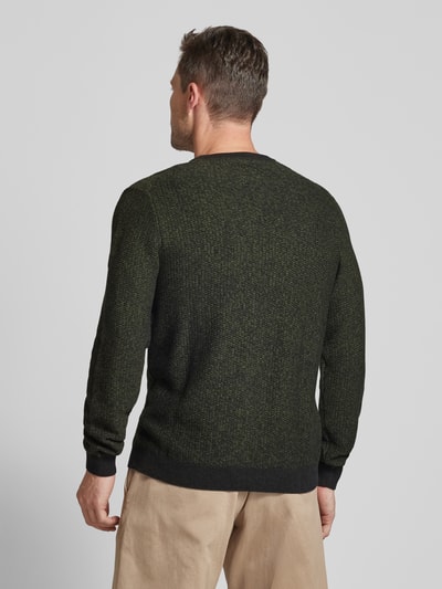 camel active Sweter z dzianiny z okrągłym dekoltem Oliwkowy 5