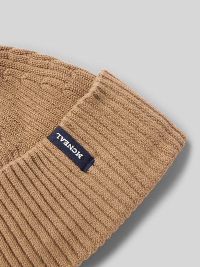 MCNEAL Beanie met labeldetail Zand gemêleerd - 2