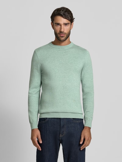 MCNEAL Strickpullover aus Baumwoll-Kaschmir-Mix mit Rundhalsausschnitt Mint Melange 4