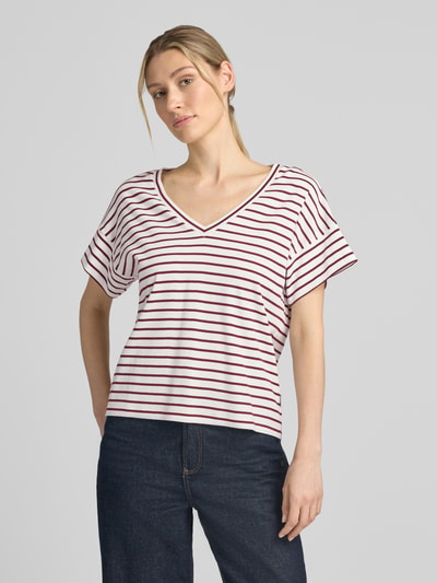 s.Oliver RED LABEL T-shirt o kroju relaxed fit z czystej bawełny Bordowy 4