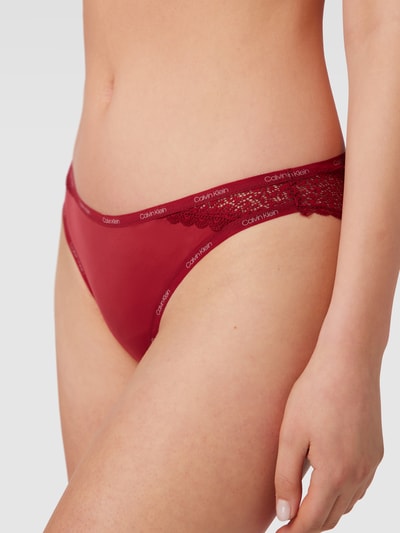 Calvin Klein Underwear Figi z obszyciem z koronki model ‘FLIRTY’ Ciemnoczerwony 3