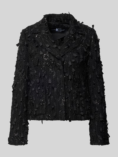 Luisa Cerano Regular fit Blazer met Structuurpatroon en Pailletten Zwart - 2