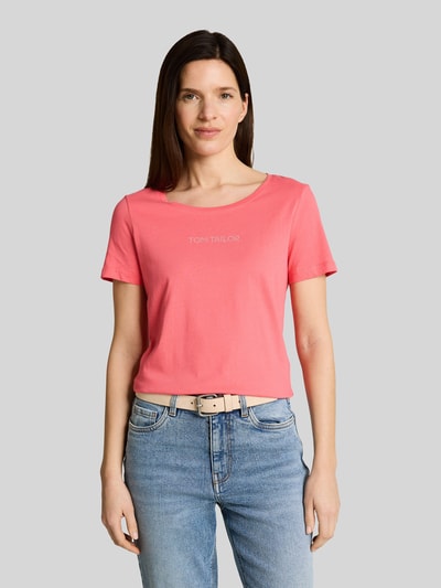Tom Tailor Regular Fit T-Shirt mit Label-Schriftzug Koralle 4