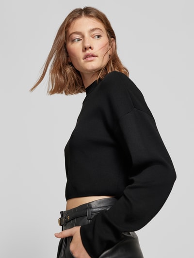 Only Cropped Strickpullover mit Turtleneck Modell 'BODRUM' Black 3