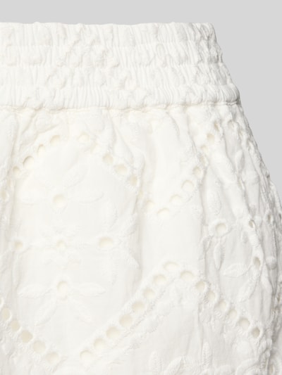 Productfoto, Shorts met ajourwerk model 'MEAVE' van MC2 Saint Barth, puur katoen, loose fit, elastische band, wit met reliëfstructuur