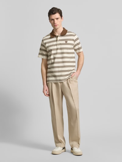 Wood Wood Koszulka polo w kroju slim fit z naszywką z logo model 'Colton' Beżowy 1