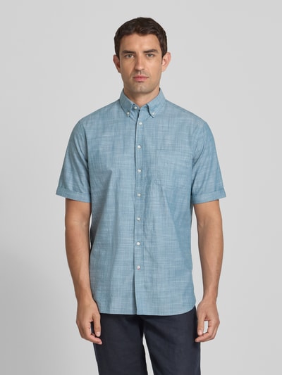 Christian Berg Men Regular Fit Freizeithemd mit Button-Down-Kragen Metallic Gruen 4