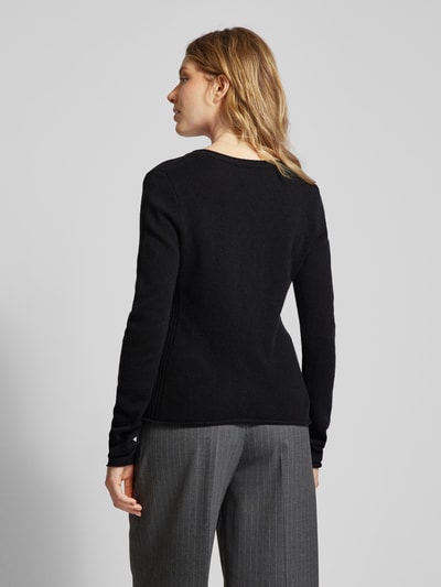 Tommy Hilfiger Pullover met afgeronde V-hals, model 'SOFT WOOL' Zwart - 5