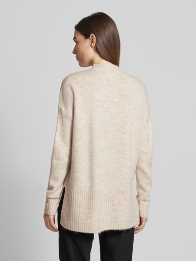 Vero Moda Oversized Strickpullover mit Stehkragen Modell 'LEFILE' Beige 5