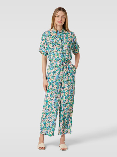 Jake*s Casual Jumpsuit mit Allover-Muster aus reiner Viskose Blau 4