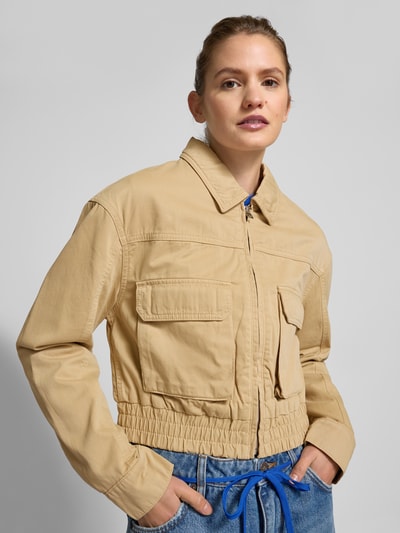 Hugo Blue Cropped Jacke mit Umlegekragen Modell 'Adana' Beige 3