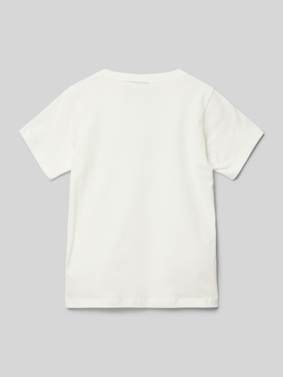 CHAMPION T-Shirt mit Label-Print Ecru 3