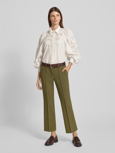 Cambio Spodnie materiałowe o skróconym kroju model ‘FARAH’ Khaki 1