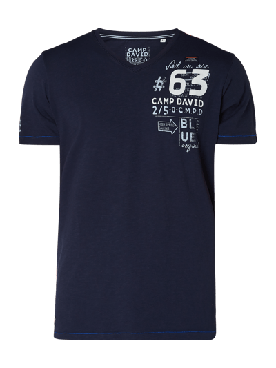 Camp David T-shirt met logoprints Marineblauw - 2