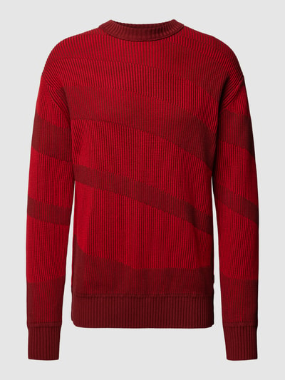 BOSS Orange Strickpullover im Colour-Blocking-Design Modell 'Arace' Rot 2