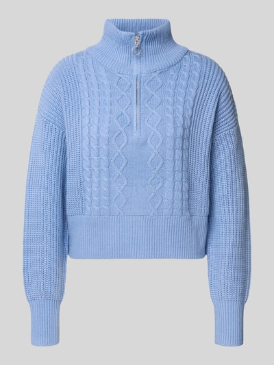 Only Regular Fit Troyer aus Baumwoll-Mix Modell 'DORITTA' Hellblau 2