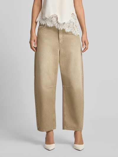 Weekend Max Mara Regular Fitt Barrel Jeans aus reiner Baumwolle Modell 'ARCADIA' Beige 4