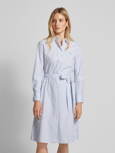 Tommy Hilfiger Hemdblusenkleid mit Bindegürtel Hellblau 4