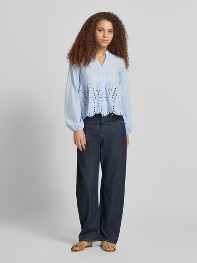 ONLY Regular Fit Bluse aus reiner Baumwolle Modell 'DEWINA' Hellblau 1