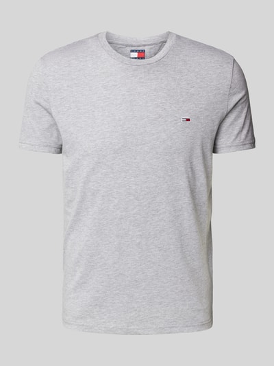 Tommy Jeans Slim fit T-shirt met logostitching Lichtgrijs gemêleerd - 2