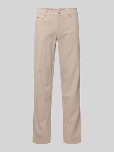 Produktfoto, helle beigefarbene, schmale Modern Fit Chino aus Baumwoll-Mix Modell 'Fabio' von Brax, glatte Oberfläche, Herren Schmale Hose von Brax
