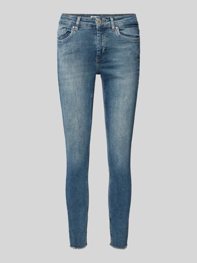 Only Skinny Fit Jeans aus Baumwoll-Mix mit fransigem Beinabschluss Modell 'BLUSH' Jeansblau 2