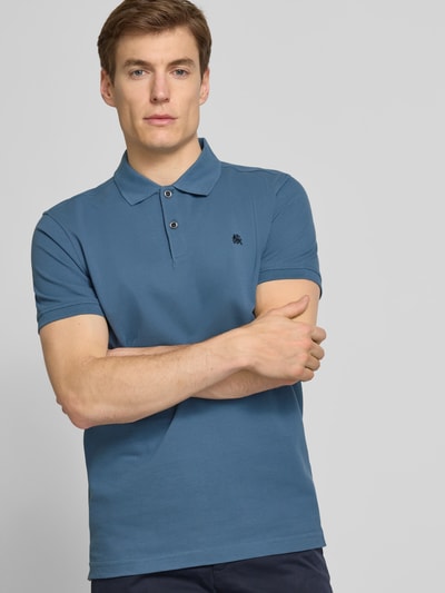 Lerros Poloshirt met labelstitching Rookblauw - 3