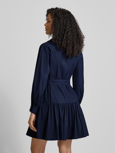 Lauren Ralph Lauren Overhemdjurk met strikceintuur, model 'GARNLEY' Marineblauw - 5