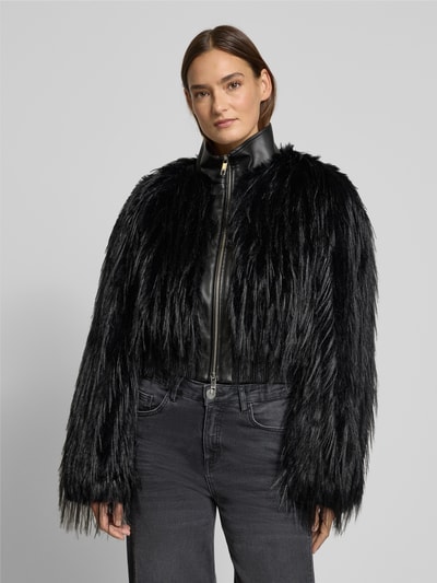 BOSS Regular fit jack in de look van imitatiebont, model 'CECOOL' Zwart - 4