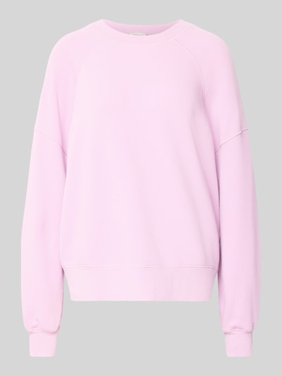 Produktfoto, Sweatshirt mit stark überschnittenen Schultern Modell 'ATUBAY' von American Vintage in zartem Rosa, Baumwoll-Mix, lockerer Schnitt.