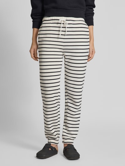 Pieces Comfort Fit Sweatpants mit Baumwolle und Streifenmuster Modell 'CHILLI' Weiss 4