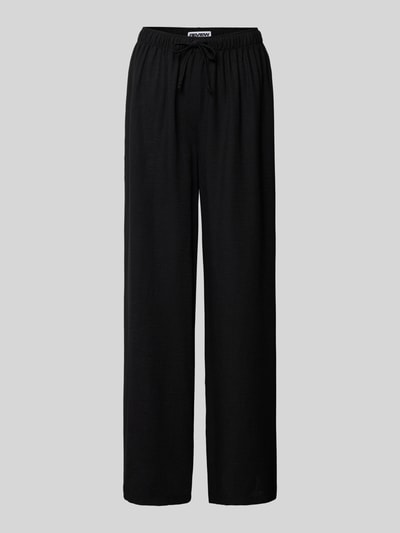 REVIEW Relaxed fit stoffen broek met elastische band Zwart - 2