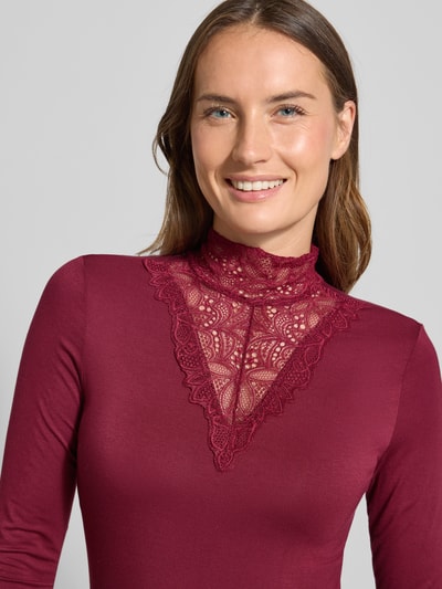Soyaconcept Slim Fit Longsleeve aus Lyocell-Mix Modell 'Marica' Bordeaux 3