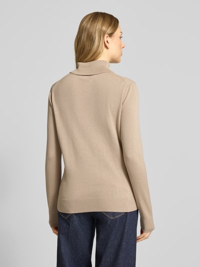 Tom Tailor Regular Fit Rollkragenpullover aus Baumwoll-Viskose-Mix Taupe 5