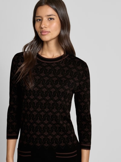 JOOP! Sukienka o długości do kolan z dzianiny z mieszanki wiskozy z rękawem o dł. 3/4 Średniobrązowy 3