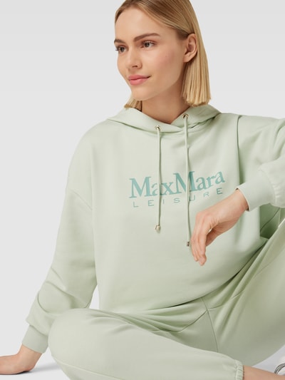 MaxMara Leisure Bluza z kapturem i nadrukiem z logo model ‘FILO’ Miętowy 3