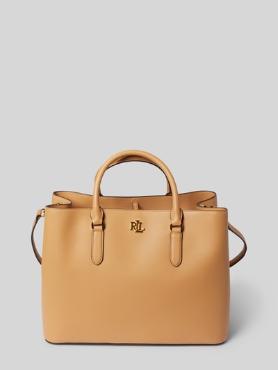 Lauren Ralph Lauren Lederhandtasche mit Label-Applikation Modell 'MARCY' Sand 2