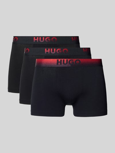 HUGO Slim Fit Trunks aus Baumwoll-Mix im 3er-Pack Black 1