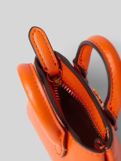 Produktfoto, Anhänger aus Leder mit Label-Applikation van Lauren Ralph Lauren, dameshanger van echt leer, oranje met labelapplicatie