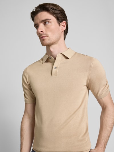 Roy Robson Poloshirt mit kurzer Knopfleiste Beige 3