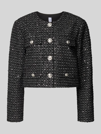 Liu Jo White Korte blazer met viscose en pailletten Zwart - 2