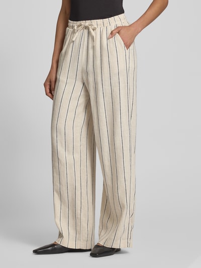 ICHI Stoffen broek van een mix van linnen en viscose, model 'LINNO' Offwhite - 4