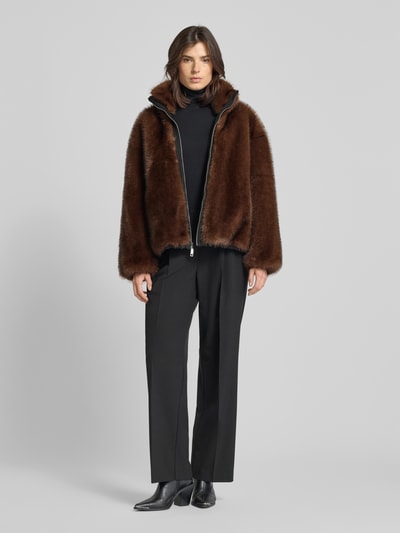 MAX&Co. Regular Fit Webpelzjacke mit seitlichen Eingrifftaschen Modell 'AZOTO' Hazel 1