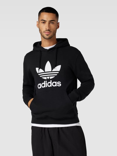 adidas Originals Hoodie met labelprint, model 'TREFOIL' Zwart - 4