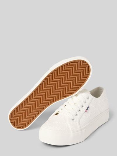 ONLY Low Top Sneaker mit Lochstickmuster Modell 'NOOMI' Weiss 4