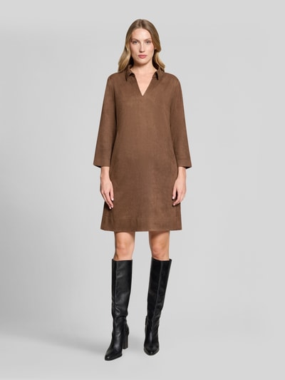 Betty Barclay Figurumspielendes Freizeitkleid mit V-Ausschnitt  Cognac 4