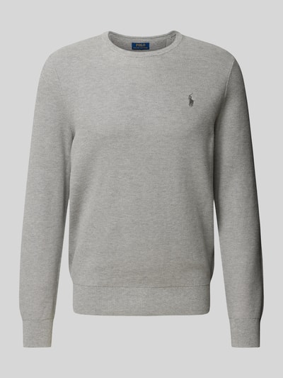 Polo Ralph Lauren Strickpullover mit Logo-Stitching Hellgrau 2