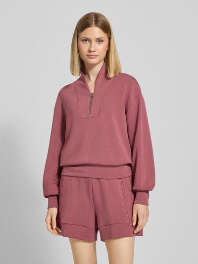 VARLEY Sweatshirt mit Stehkragen und Reißverschluss Modell 'davidson' Dunkelrot Melange 4
